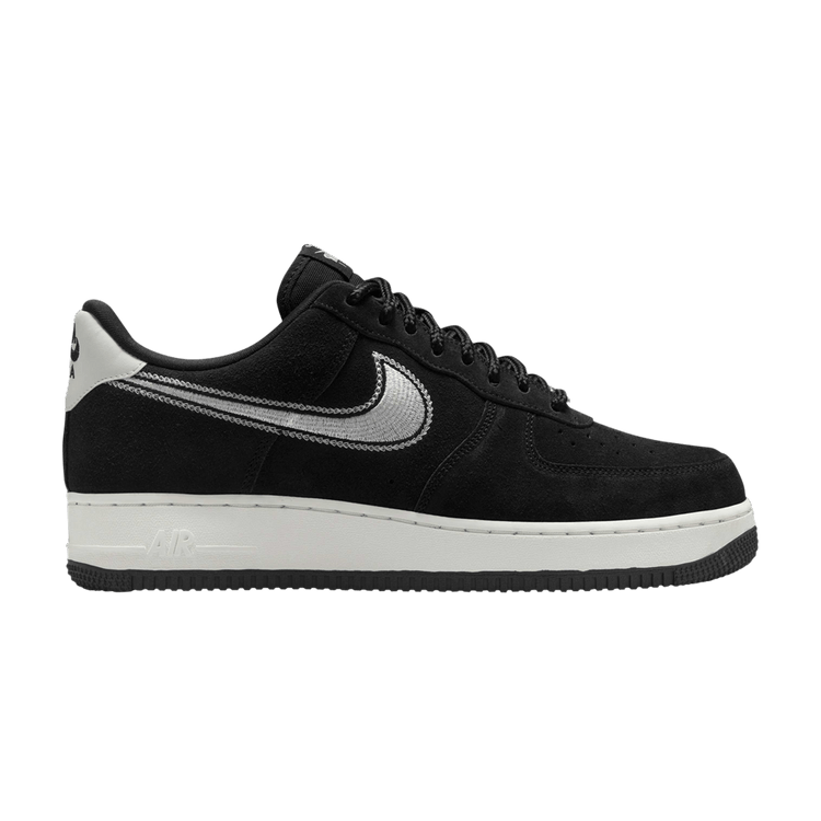 Nike Air Force 1 Low '07 LV8 Black Sail Embroidered Swoosh