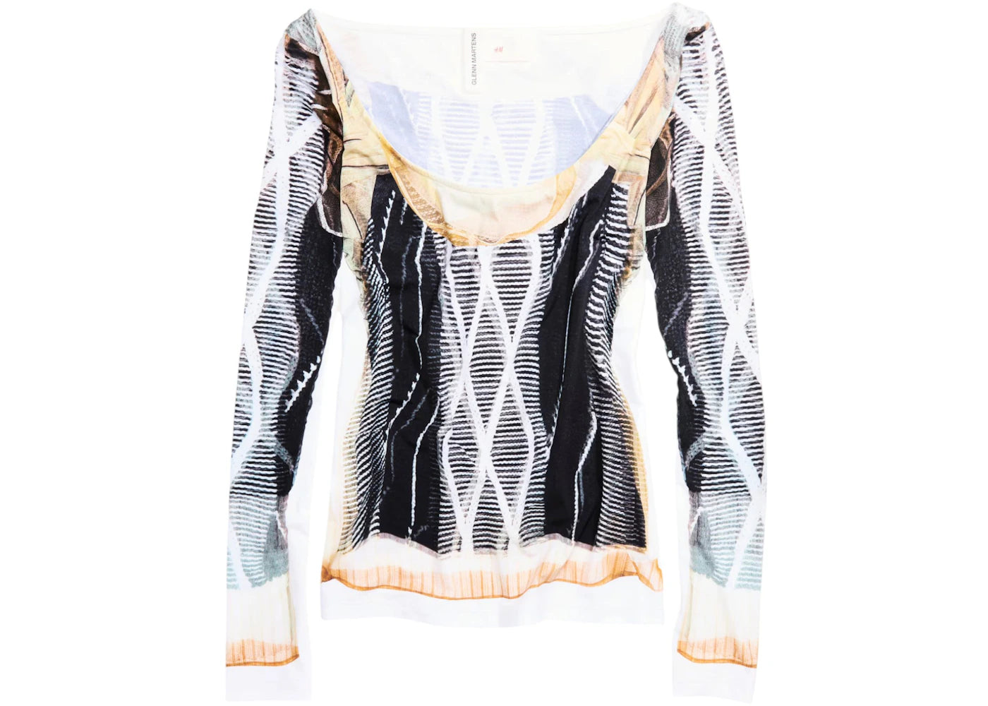 H&M x Glenn Martens Printed Top Black/Pattern