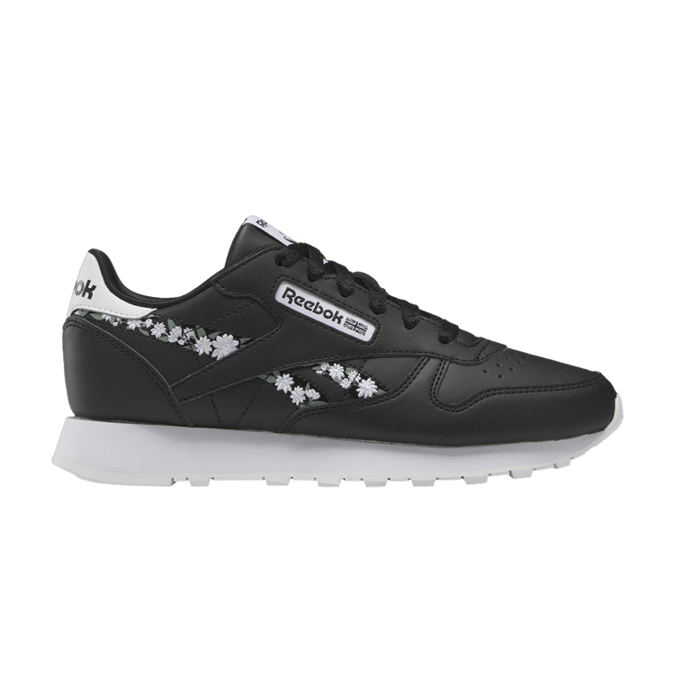 Reebok Classic Leather Flower Crowns Black White (GS)