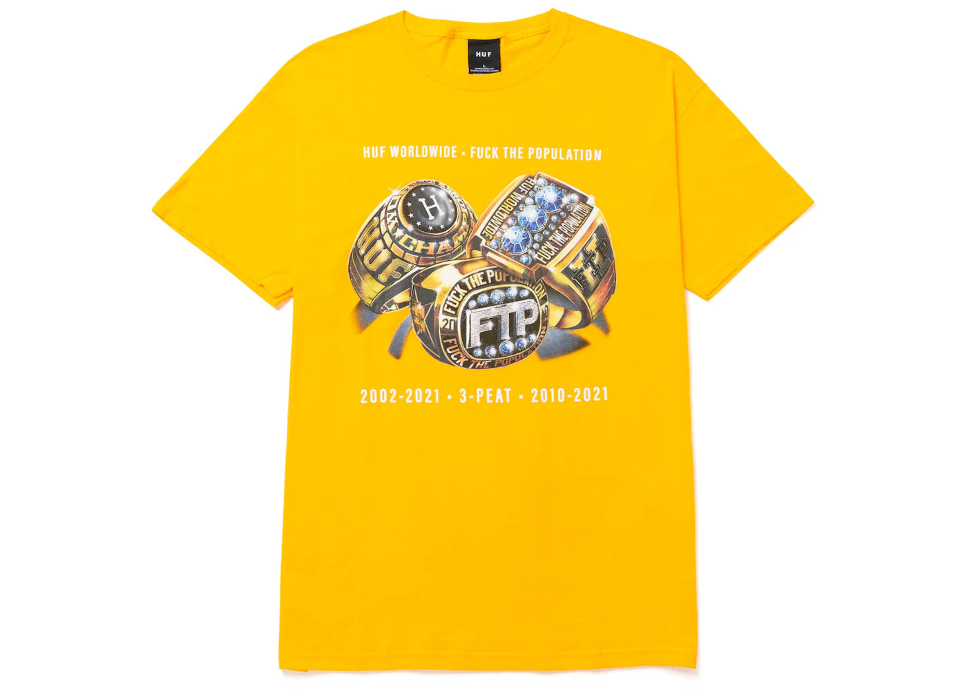 HUF x FTP 3 Peat T-shirt Gold