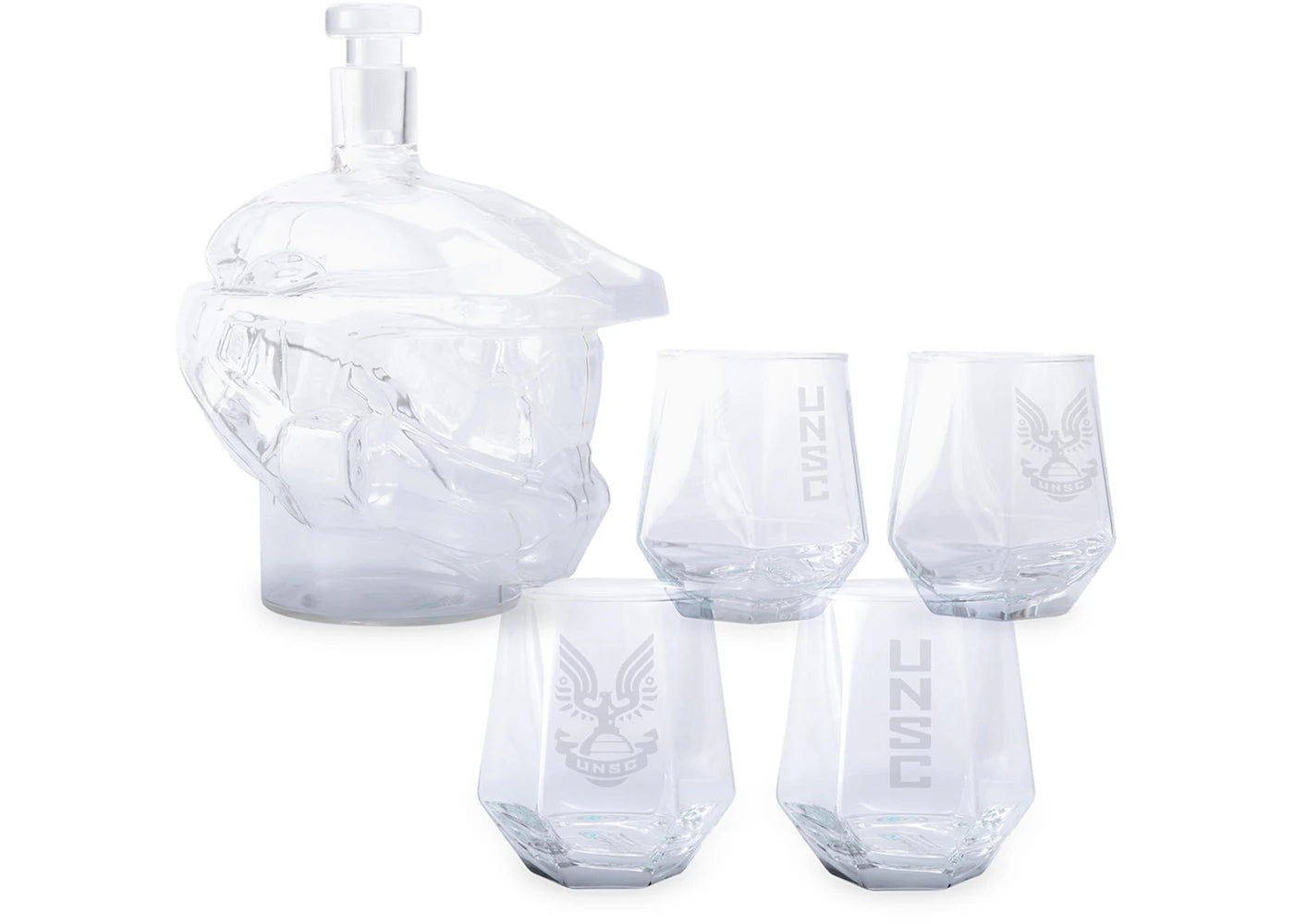 Halo Master Chief Helmet 6-Piece Whiskey Decanter Set with Glasses