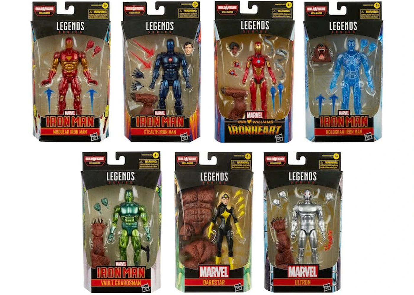 Hasbro Marvel Legends Iron Man Set - Ursa Major BAF Action Figure ...