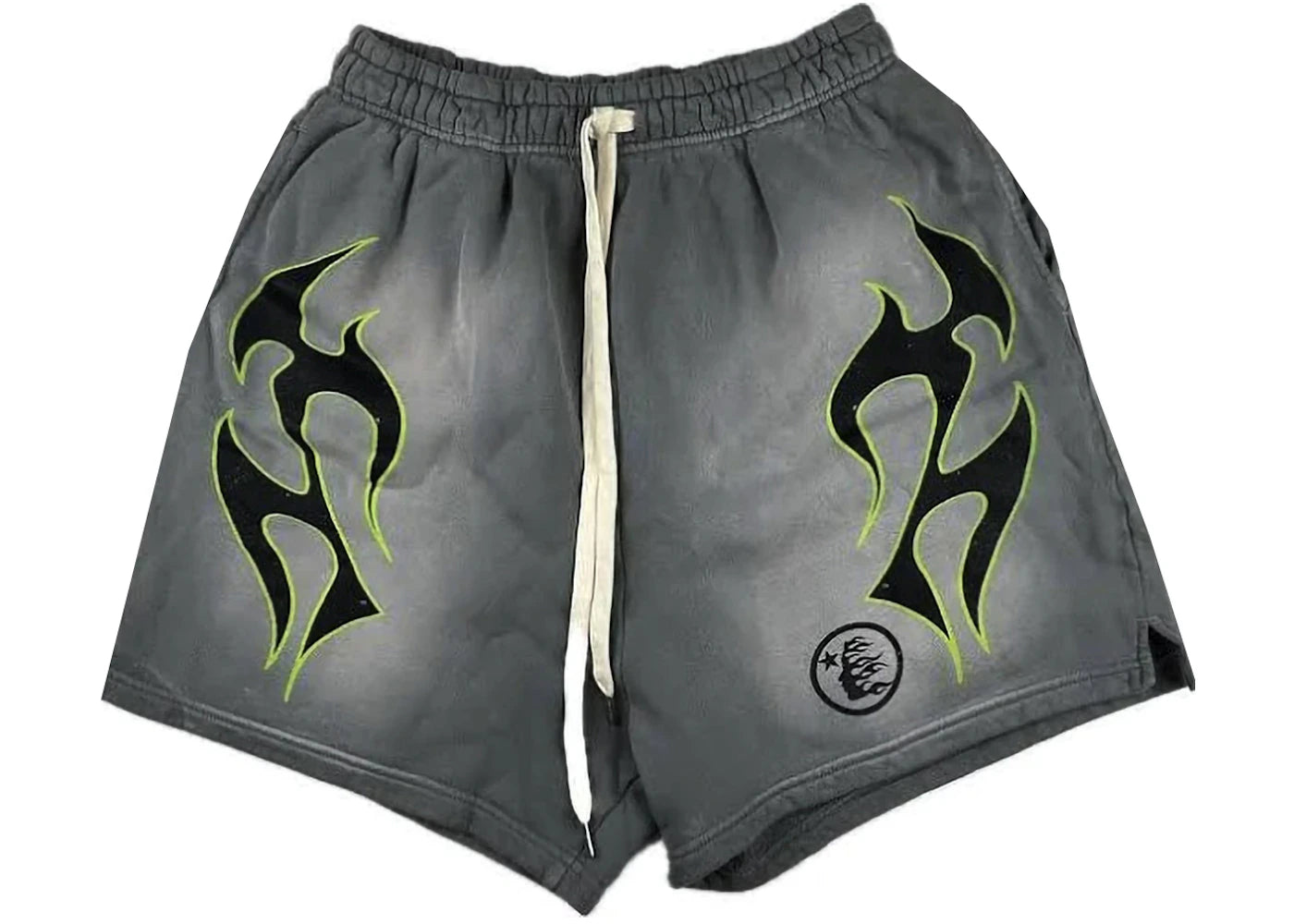 Hellstar Future Flame Shorts Grey/Green