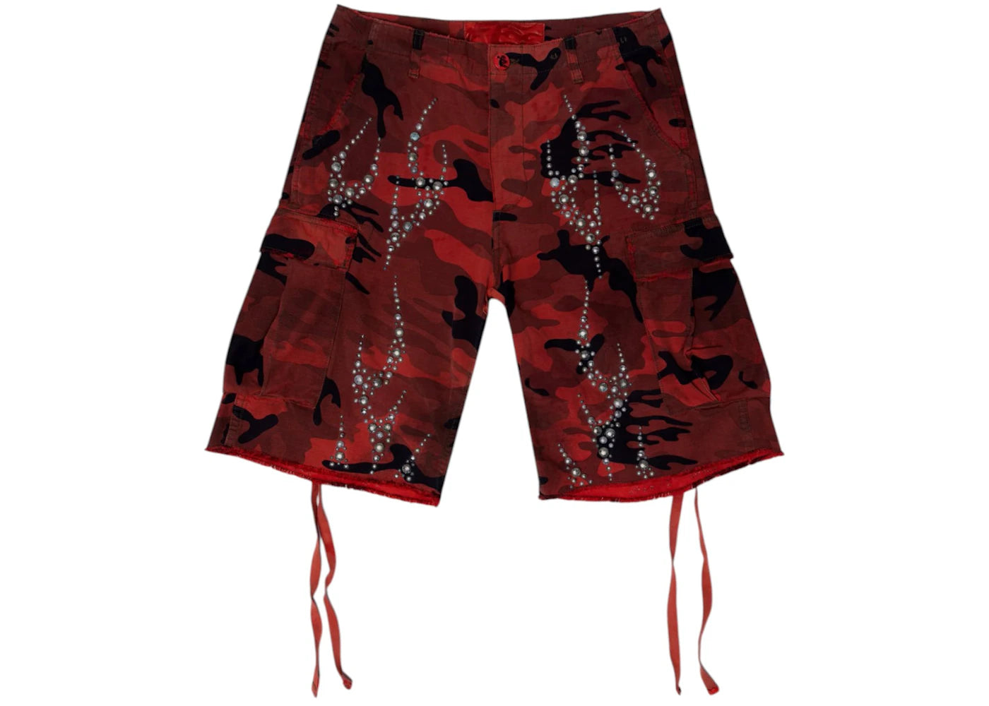 Hellstar Studded Cargo Shorts Red