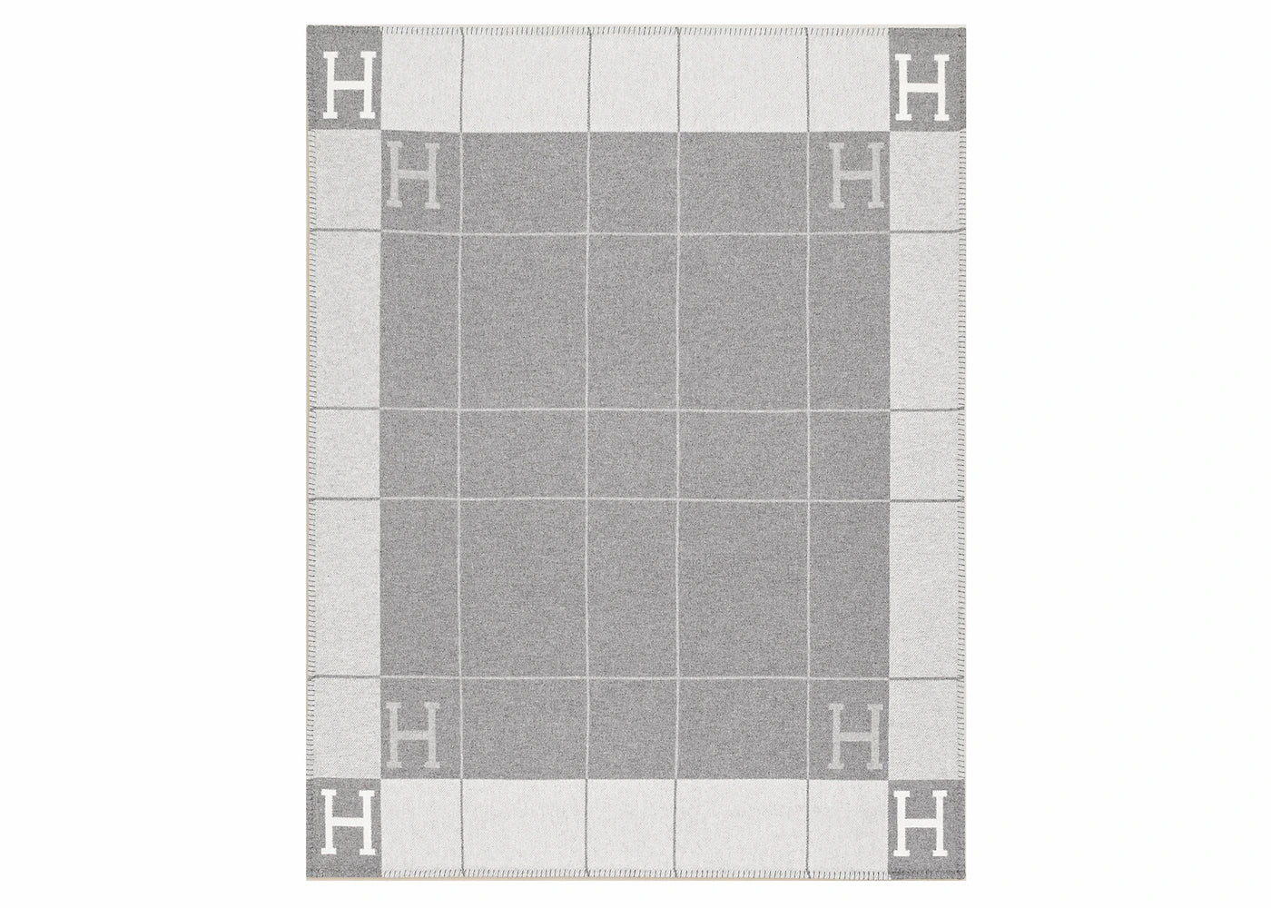 Hermes Avalon III Throw Blanket Ecru/Gris Clair