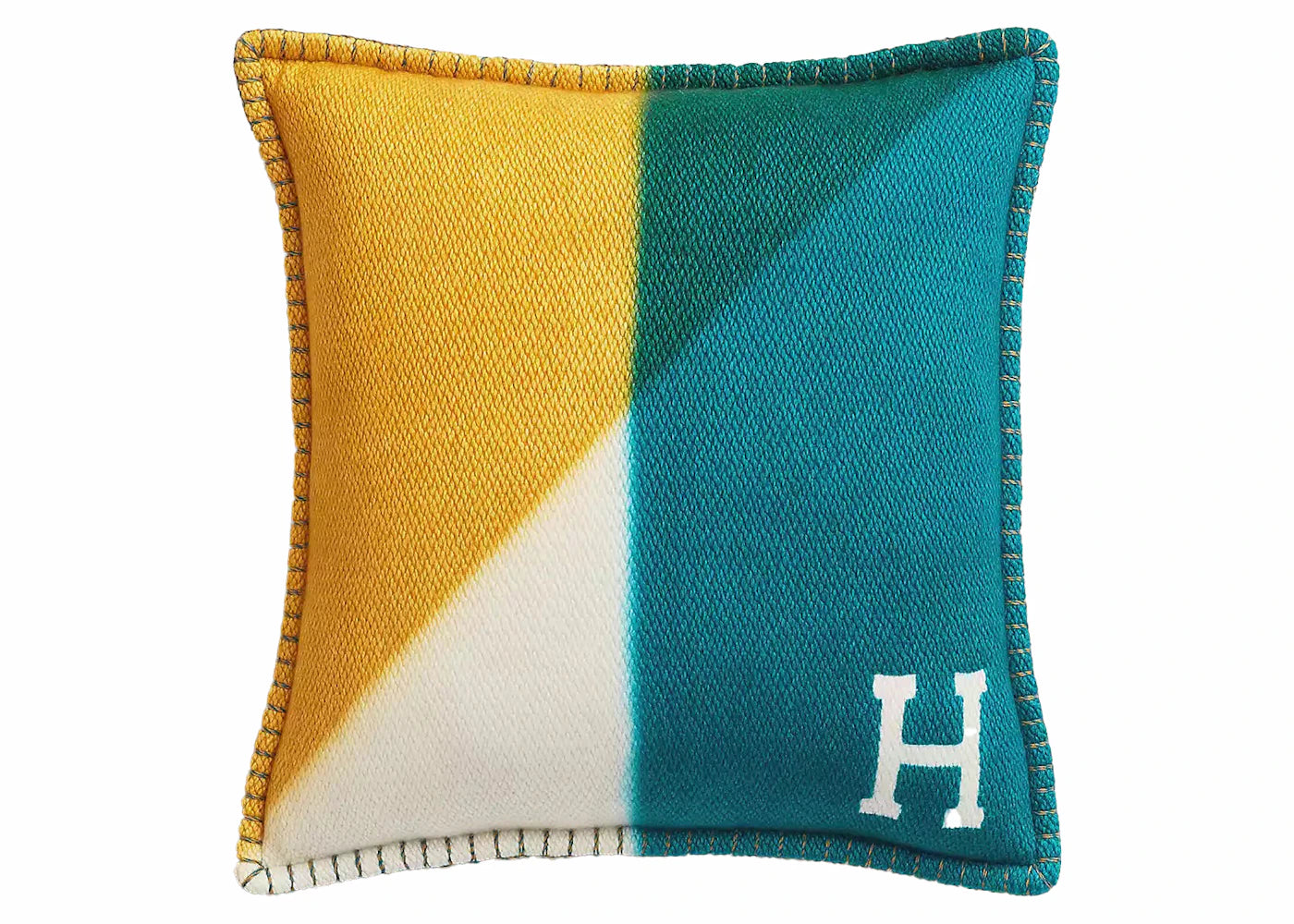 Hermes Avalon Tangram Pillow Soleil/Emeraude