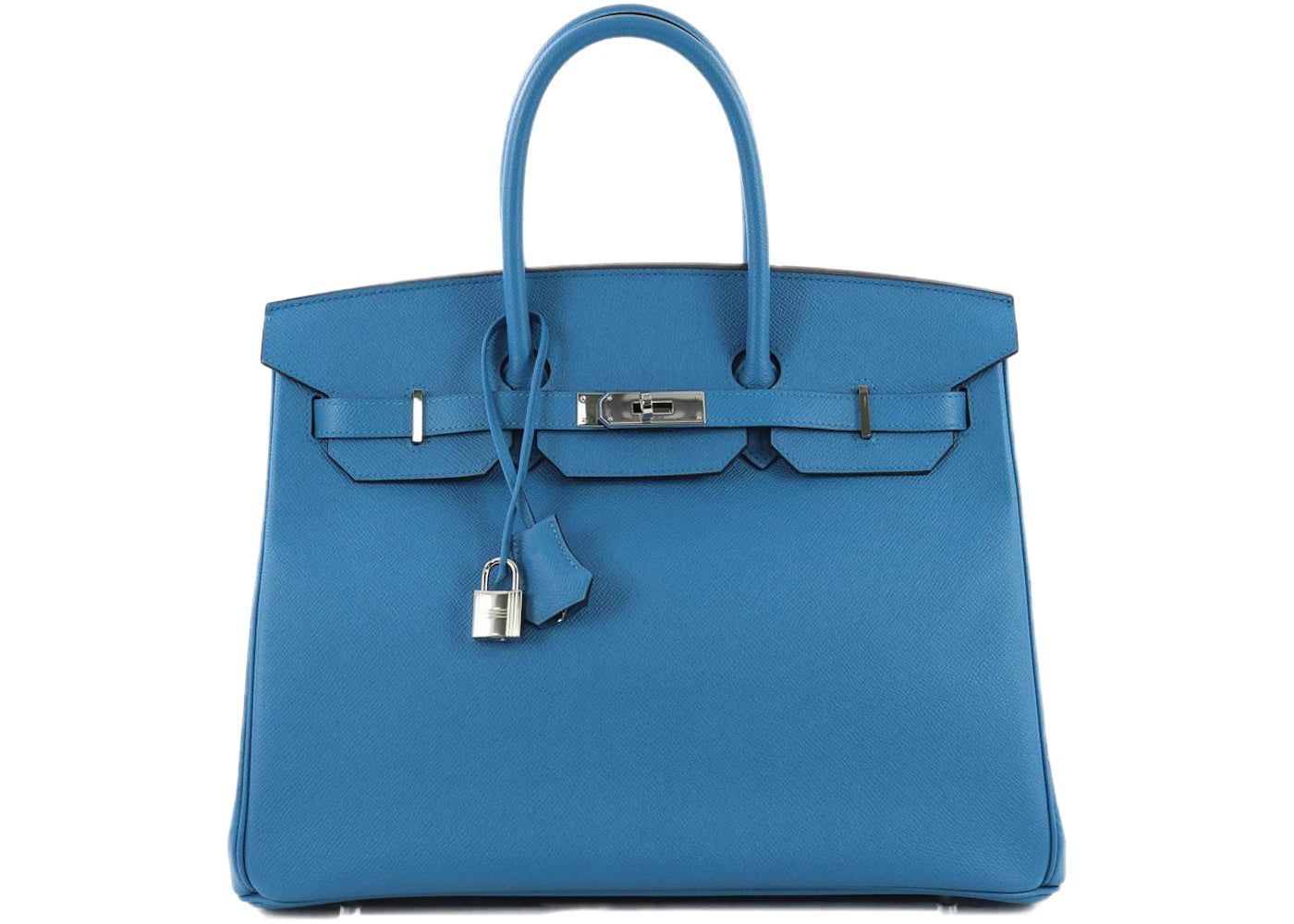 Hermes Birkin Epsom Palladium 35 Bleu Zanzibar