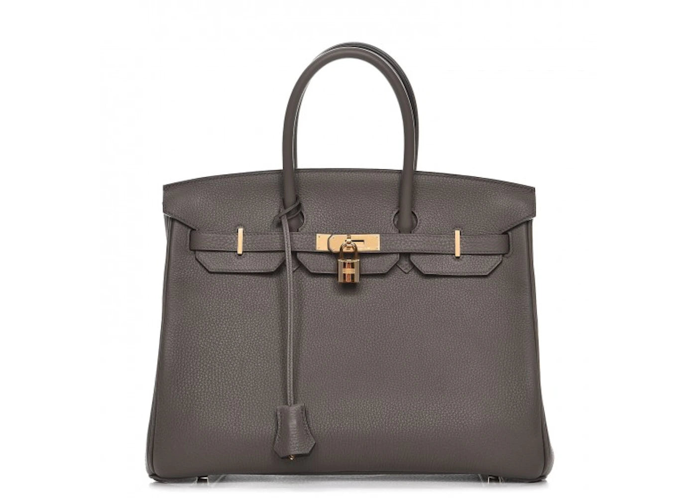 Hermes Birkin Taurillon Clemence 35 Etain