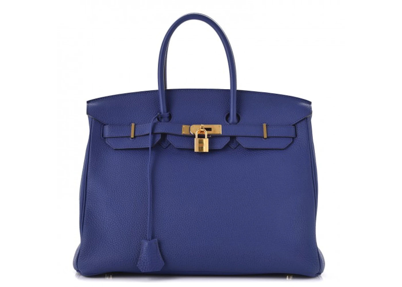 Hermes Birkin Togo 35 Gold-tone Bleu Electrique