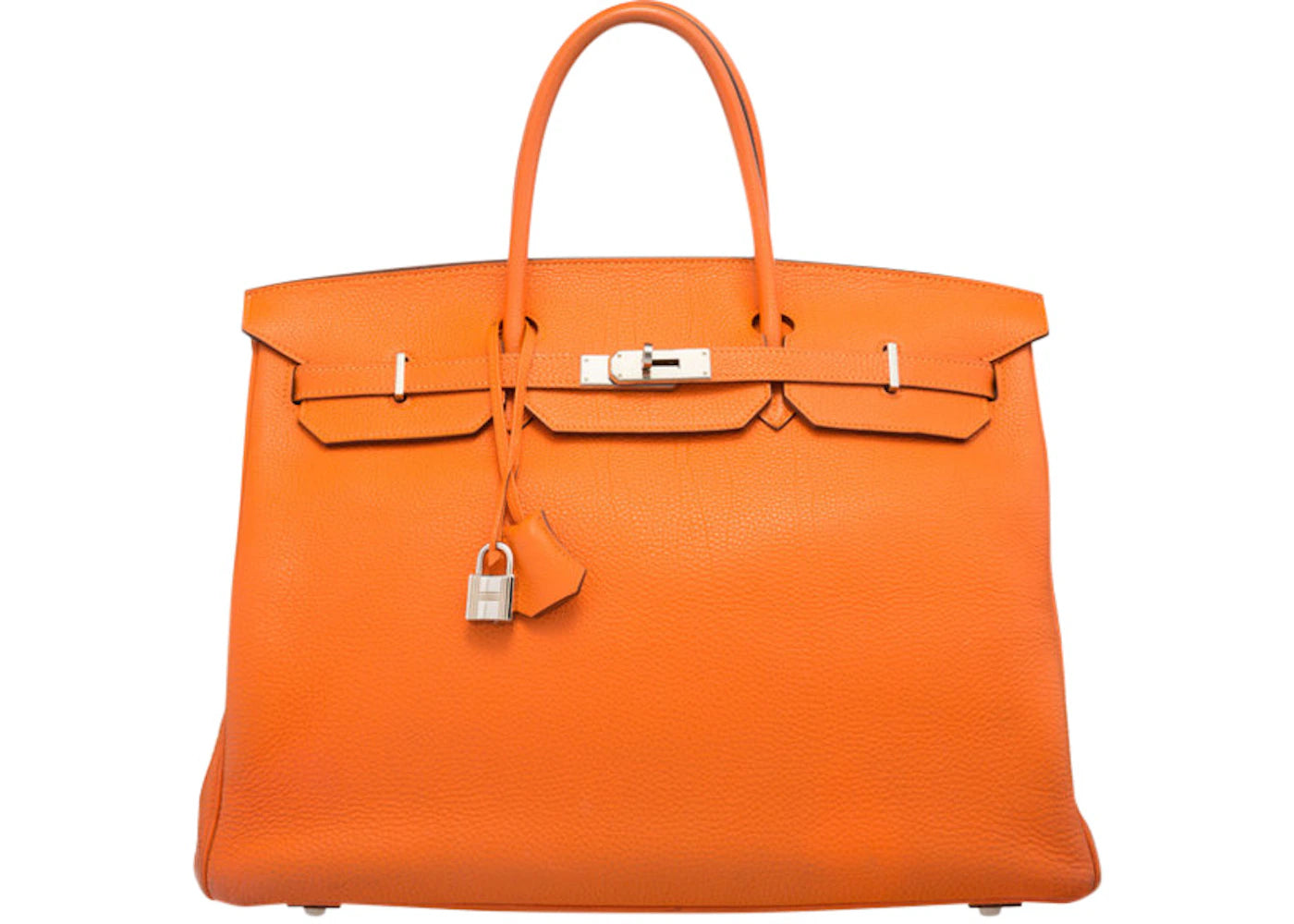 Hermes Birkin Togo 40 Silver-tone Orange