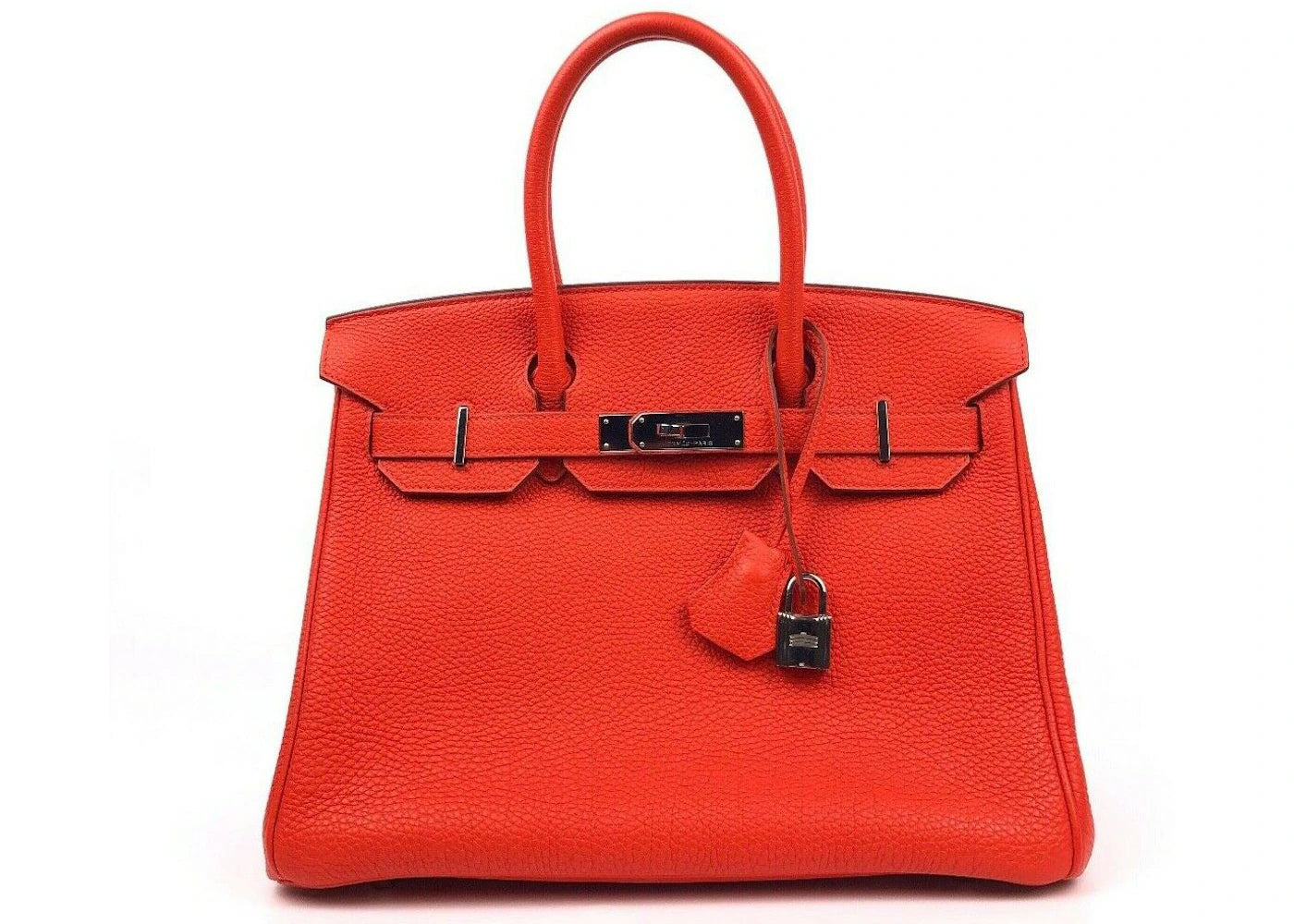 Hermes Birkin Togo Palladium-tone 30 Capucine Orange