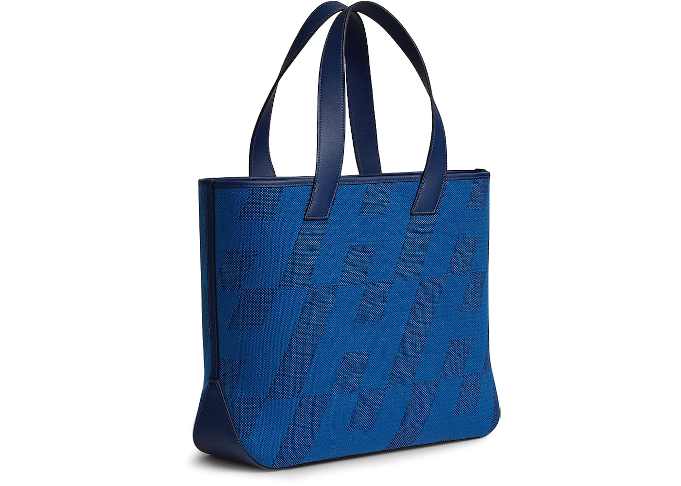 Hermes Cabas H en Biais 40 bag Bleu France/Noir/Bleu Saphir