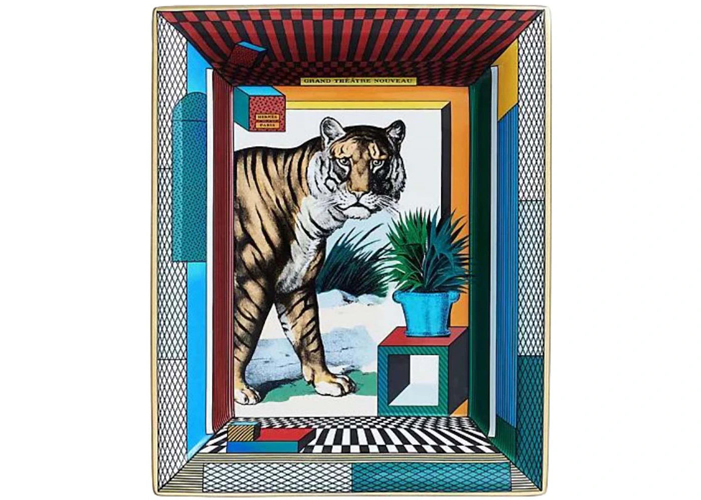 Hermes Change Tray Grand Theatre Nouveau Fauve/Rouge/Bleu