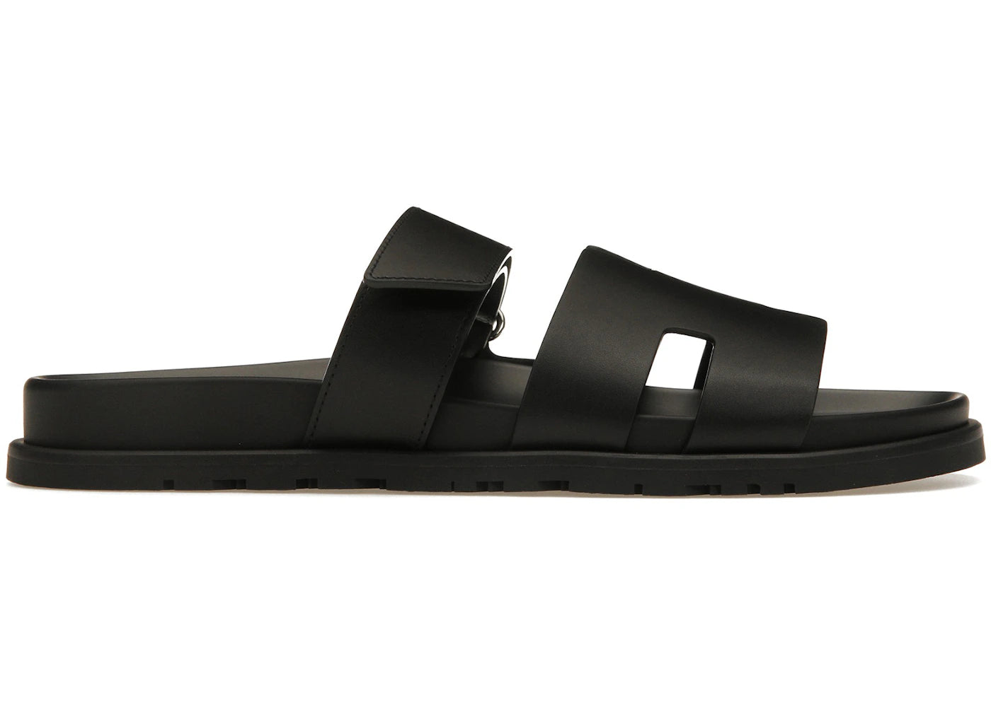 Hermes Chypre Sandal Noir Calfskin Leather (M)