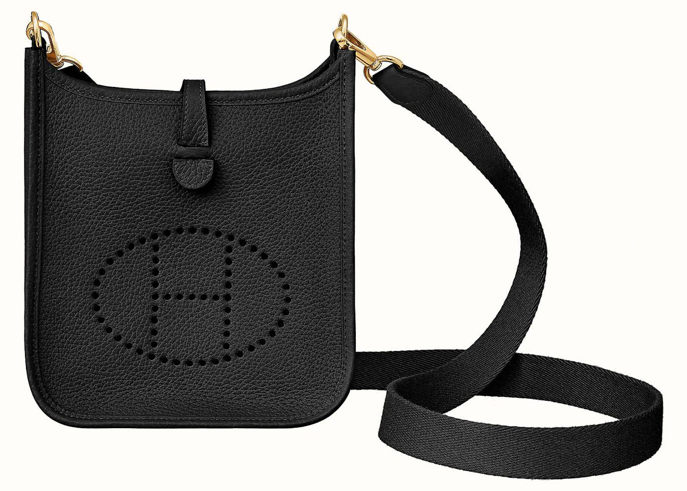 Hermes Evelyne Amazone Clemence Gold 16 Mini/TPM Noir