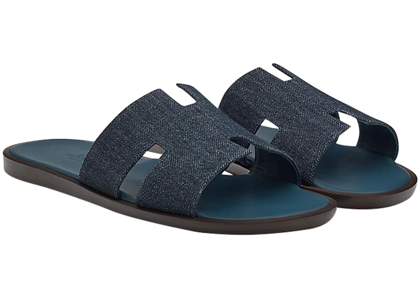 Hermes Izmir Sandal Bleu Brut Denim Calfskin Leather