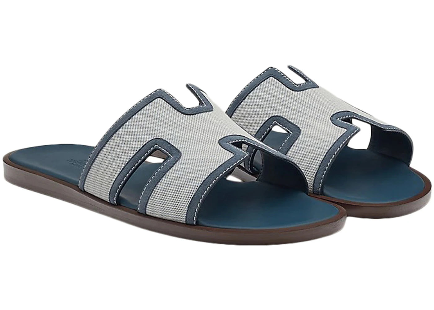 Hermes Izmir Sandal Bleu Céleste Suede Goatskin Leather