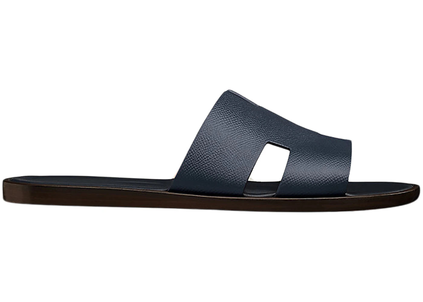 Hermes Izmir Sandal Marine Brown Epsom Leather