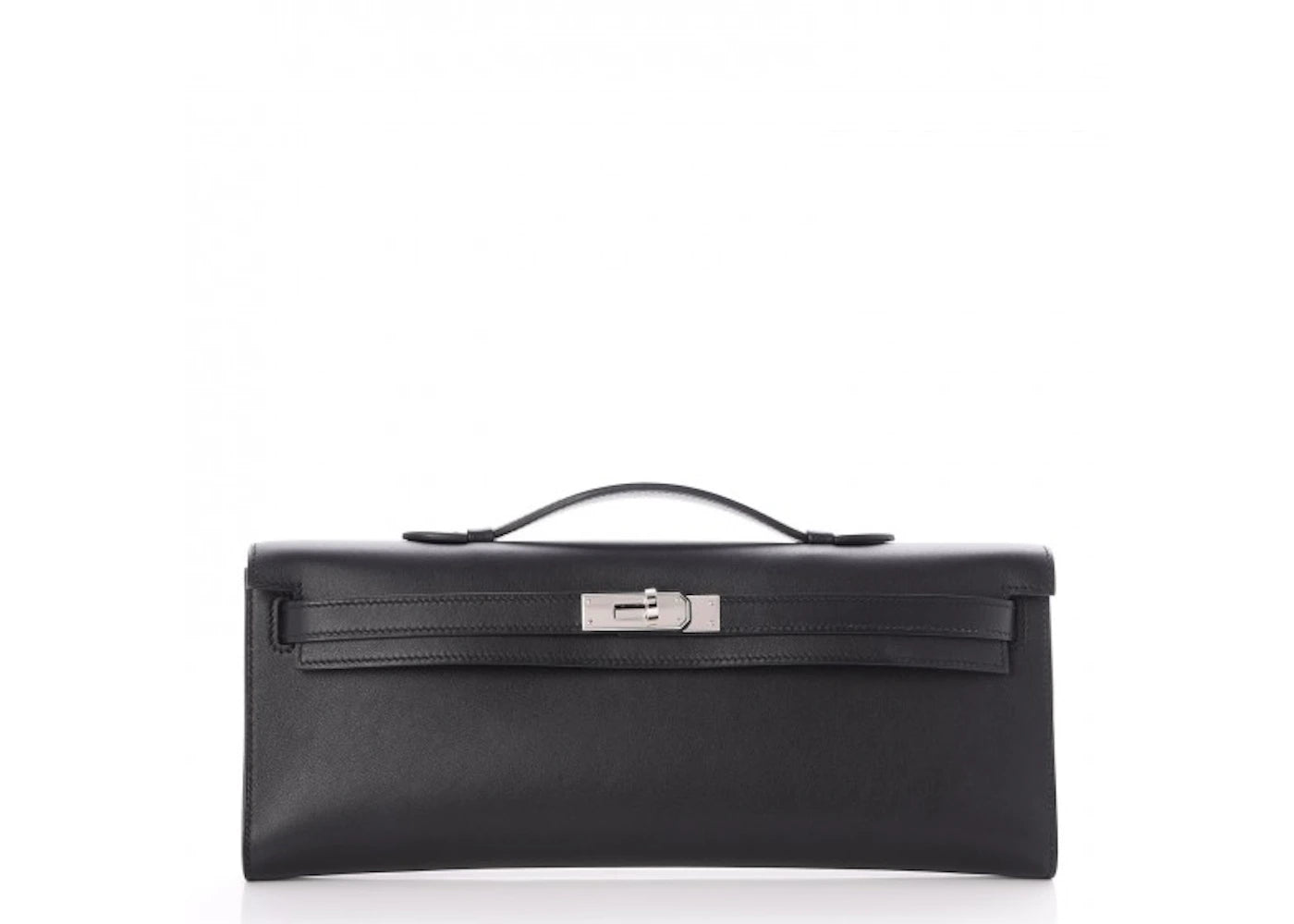 Hermes Kelly Cut Pochette Swift Palladium Black