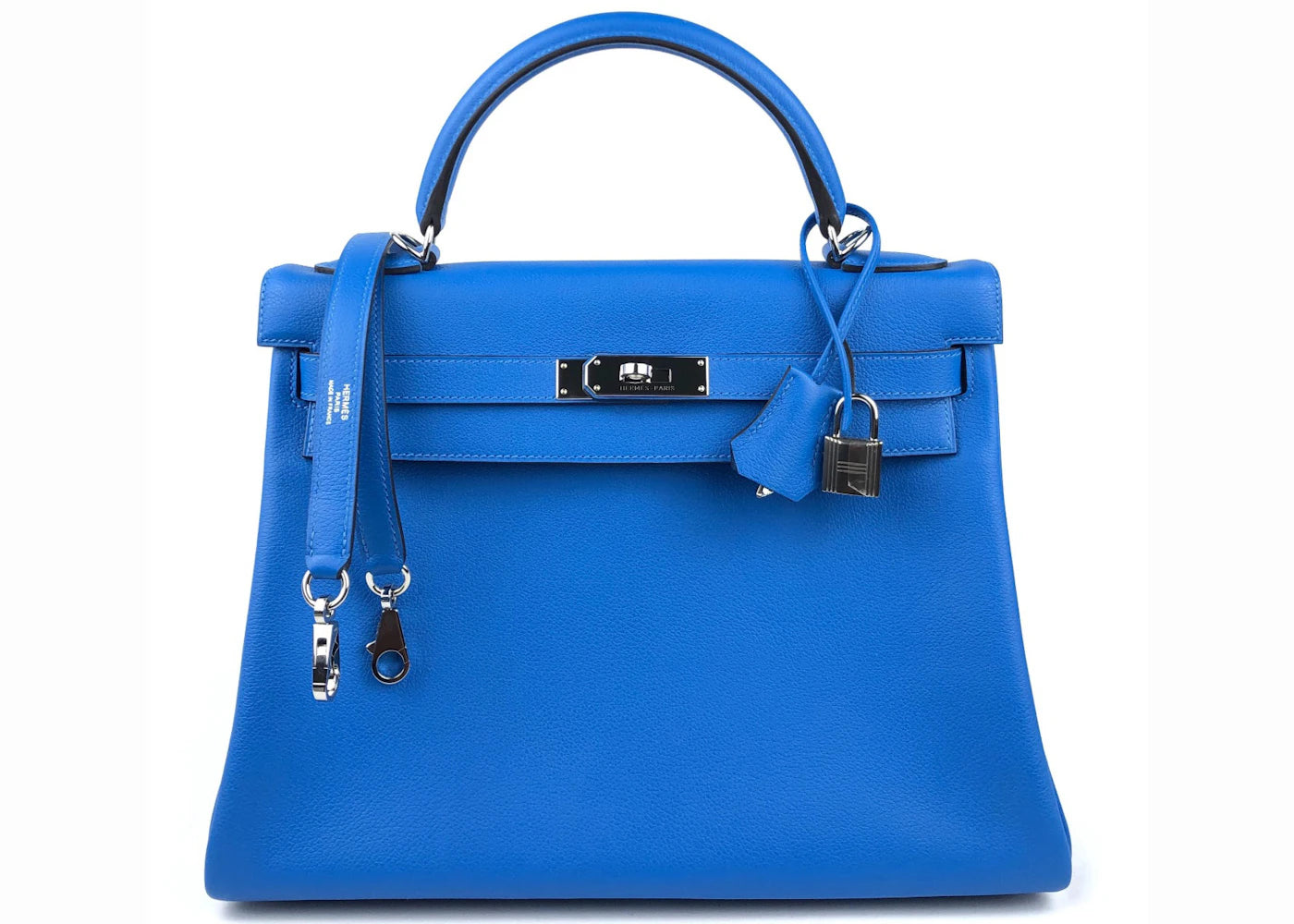 Hermes Kelly Evercolor Palladium 32 Bleu Hydra