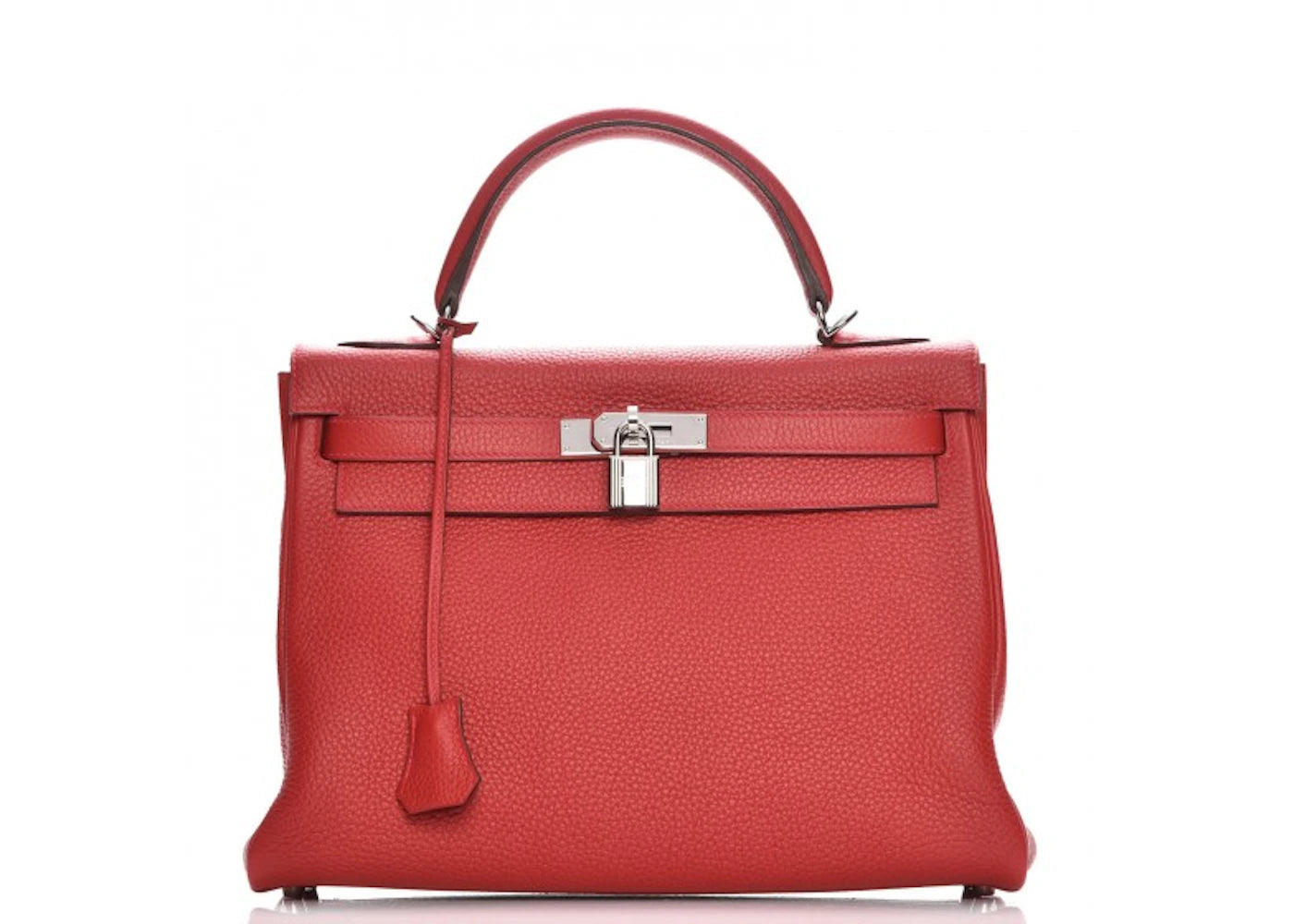 Hermes Kelly Retourne Taurillon Clemence 32 Rouge Casaque
