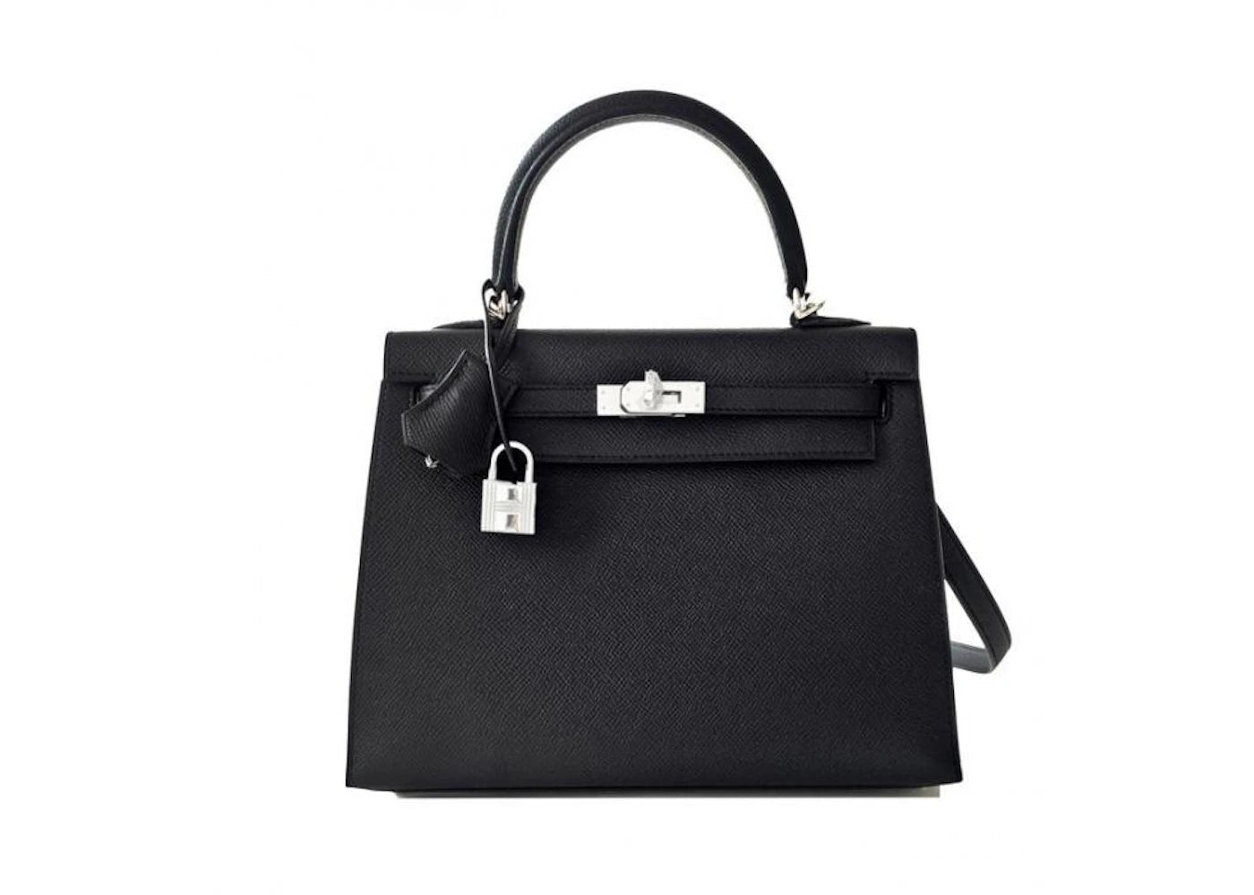 Hermes Kelly Sellier Epsom Palladium 25 Noir