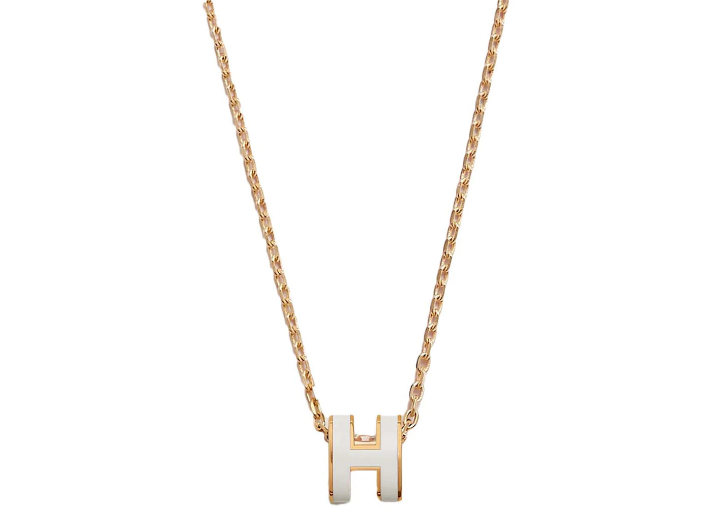 Hermes Mini Pop H Pendant Blanc