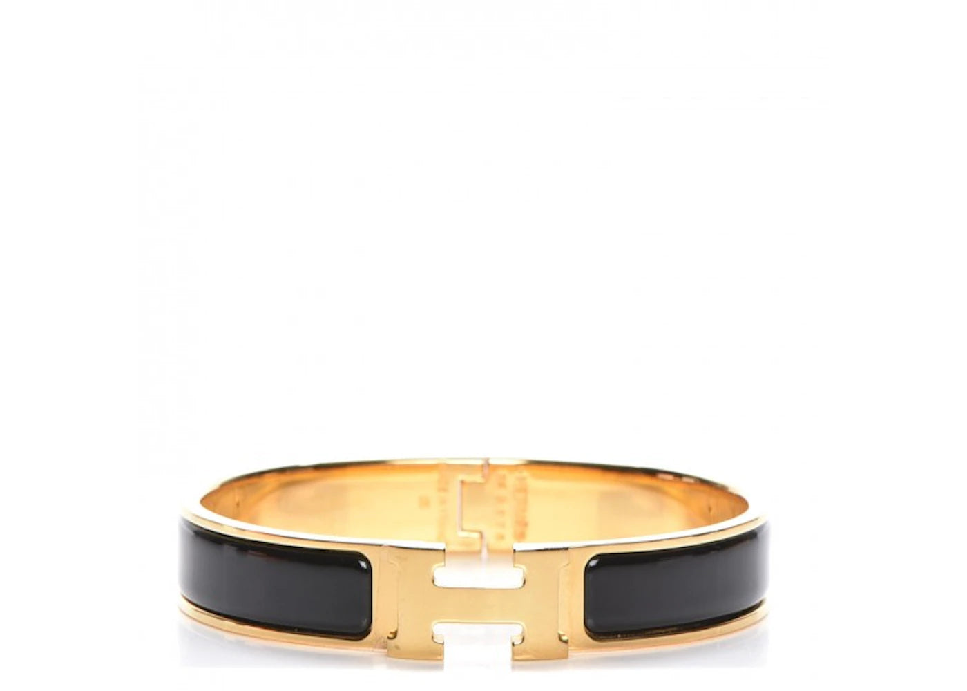 Hermes Clic Clac H Bracelet Gold-tone PM Black