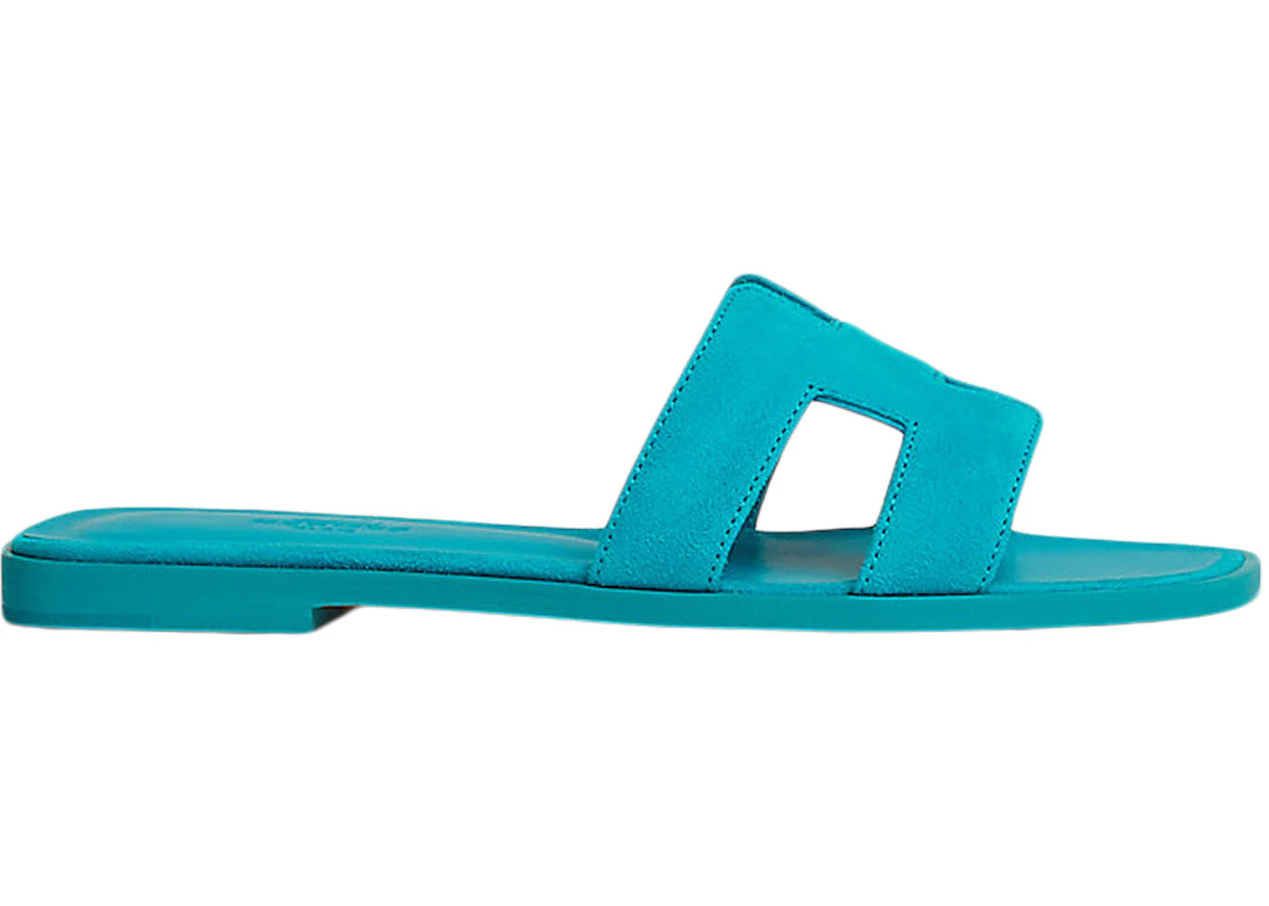 Hermes Oran Sandal Bright Blue Suede Goatskin