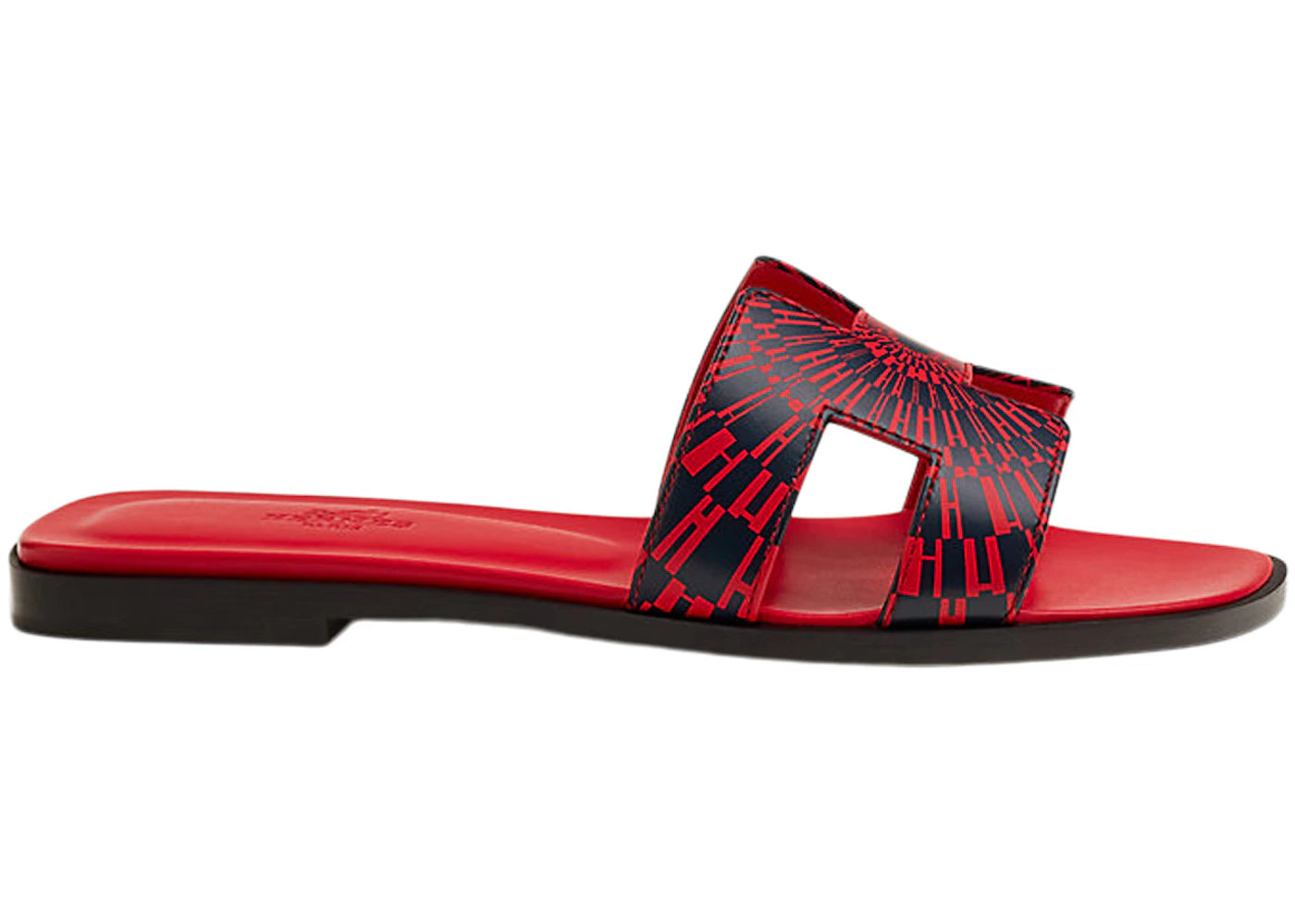 Hermes Oran Sandal Marine Rouge Maison Calfskin Leather