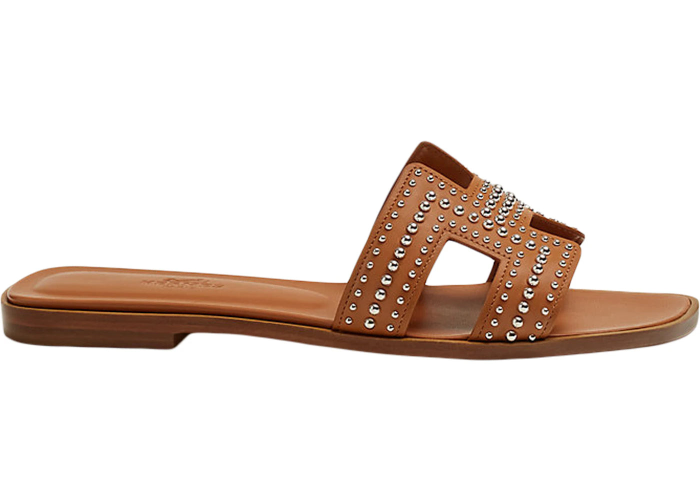 Hermes Oran Sandal Naturel Mini Stud Calfskin Leather