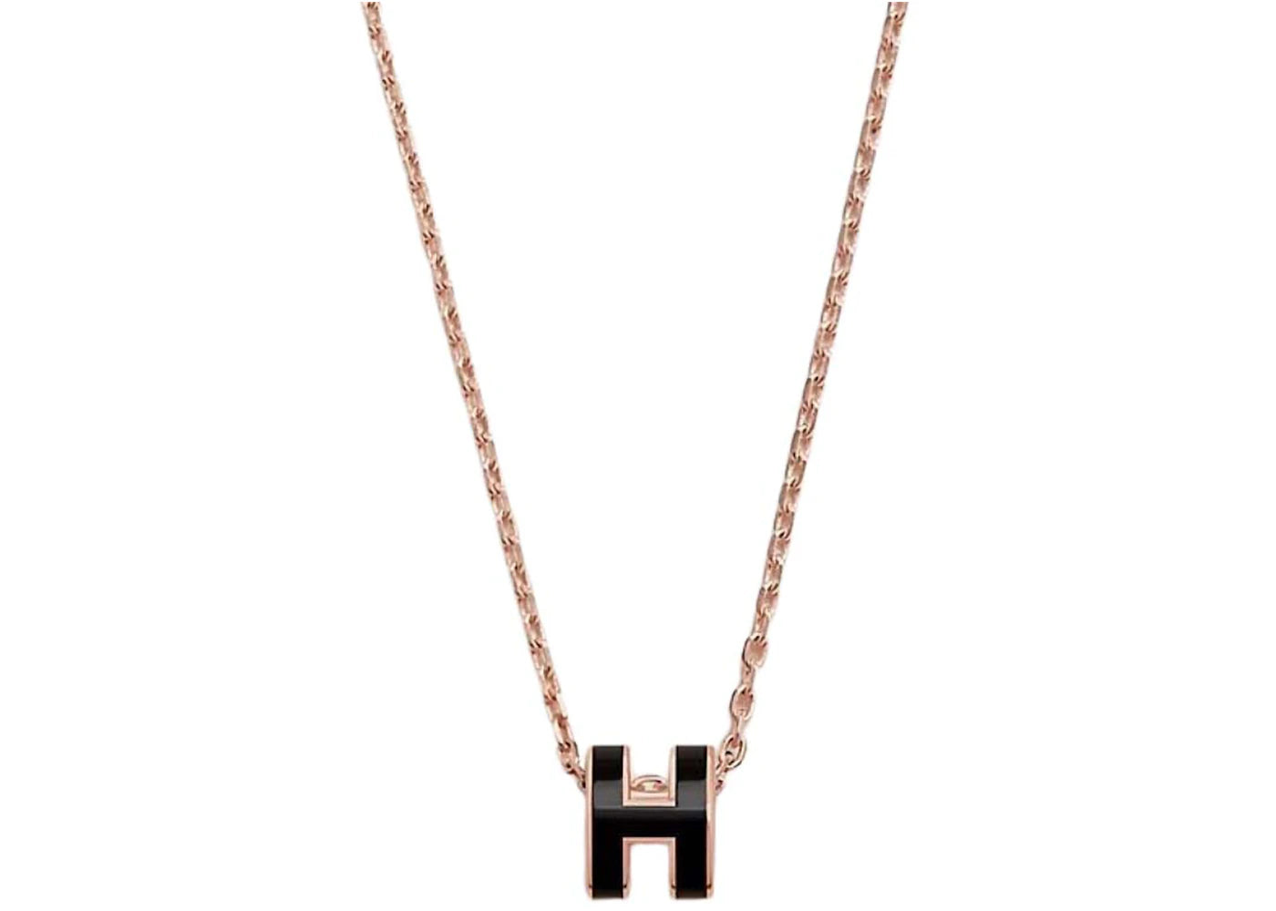 Hermes Pendant Mini Pop H Black/Rose Gold