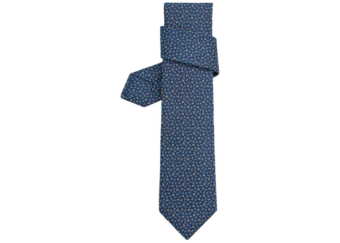 Hermes Tie Tie 7 H Robe Du Soir Blue