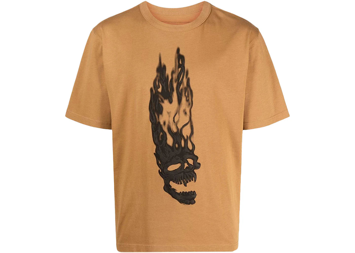 Heron Preston Flaming Skulls Tee T-Shirt Tobacco Brown/Black