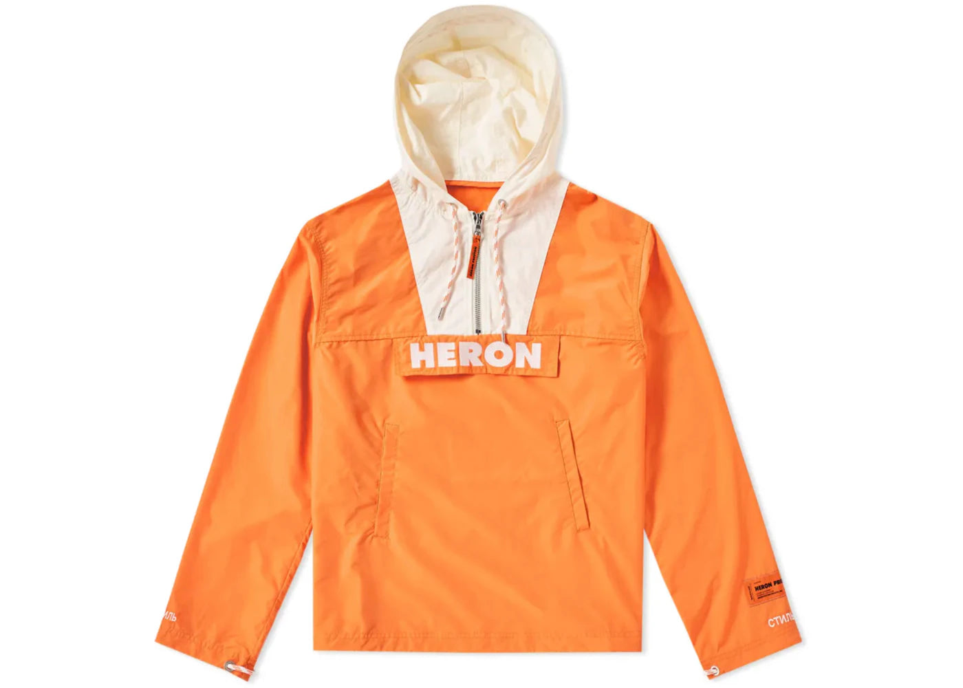 Heron Preston Heron Half Zip Windbreaker Parka Orange