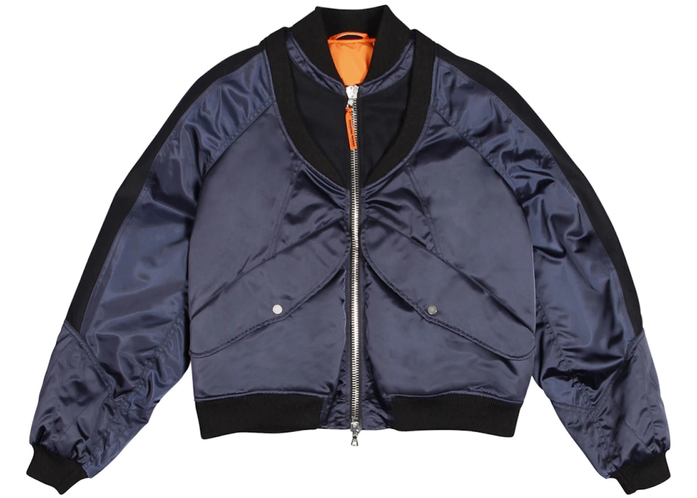 Heron Preston Herons 2 Fabrics Bomber Jacket Dark Blue