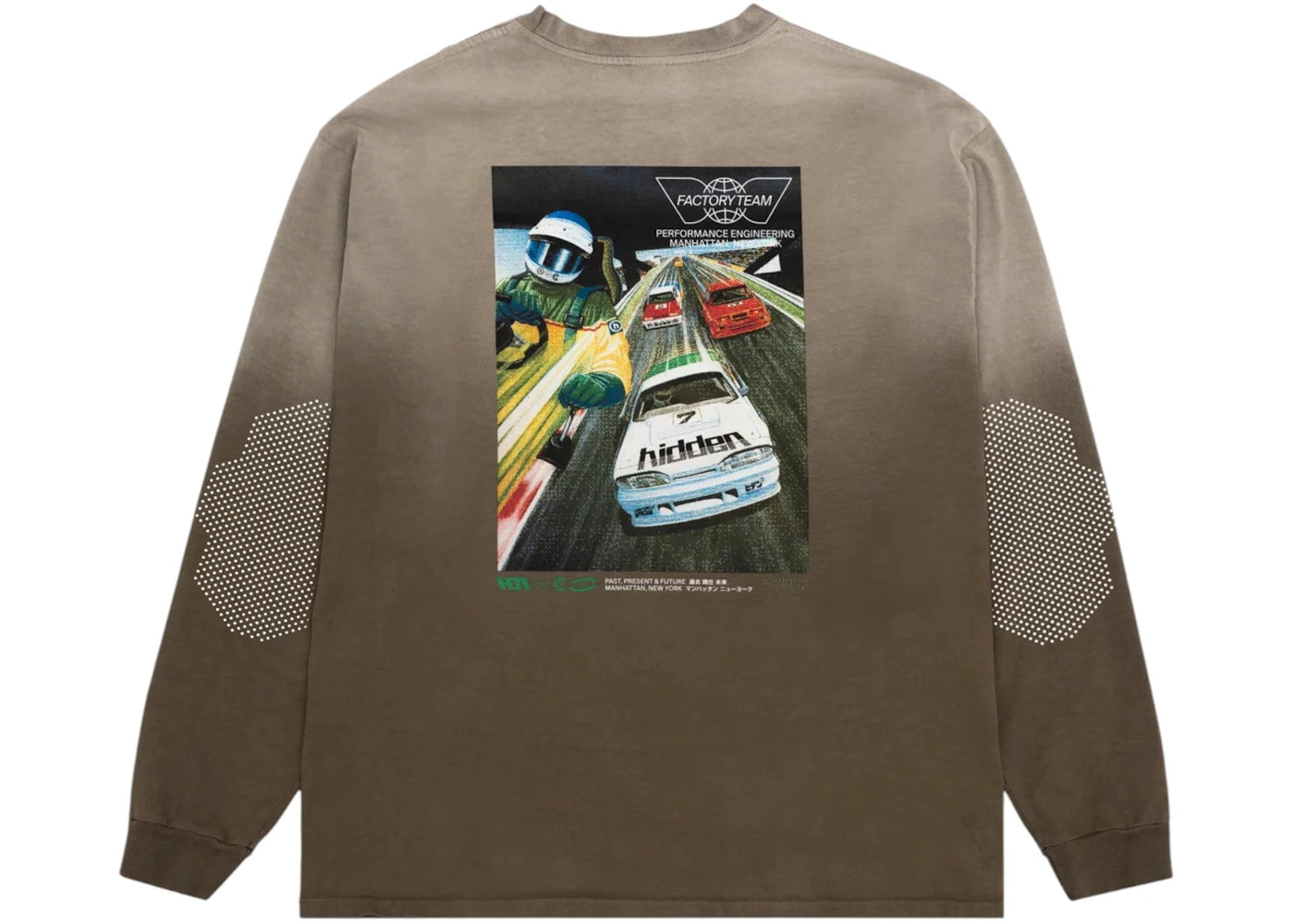 Hidden NY Factory Team Washed L/S Tee Brown