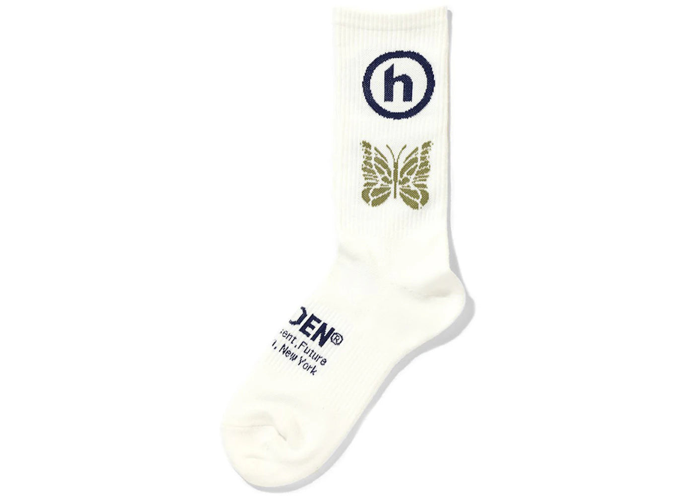 Hidden NY x Needles Jacquard Socks White Blue Khaki