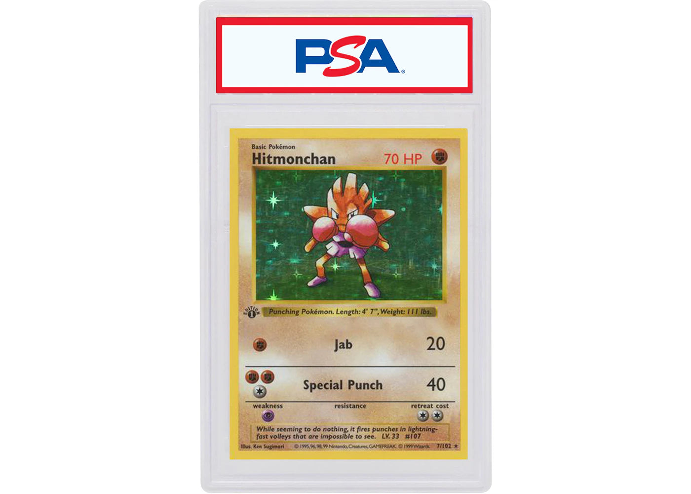 Hitmonchan-Holo 1999 Pokemon TCG Base Set 1st Edition #7/102 (PSA or BGS Graded)