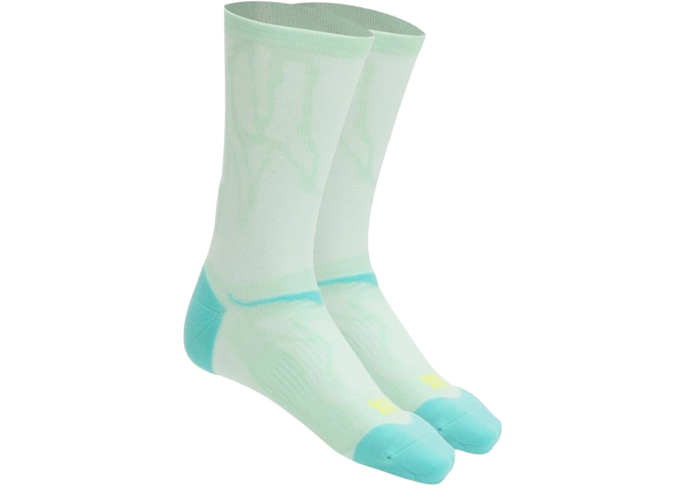 Hoka Clifton Crew Run Socks Mint Fluornite