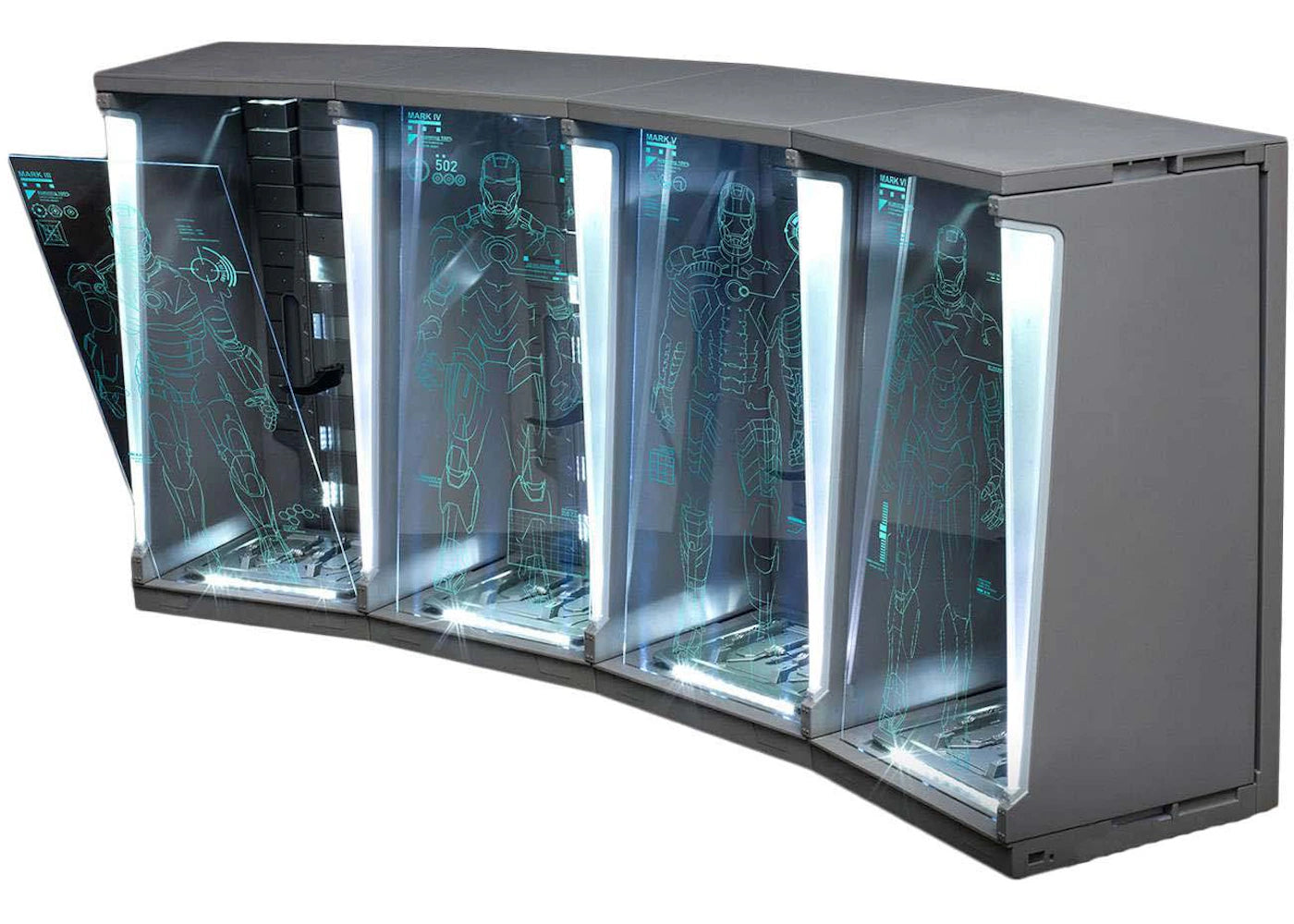 Hot Toys Marvel Iron Man 2 Hall of Armor - 4 Bays 2019 Re-Issue Collectible Figure Accessory