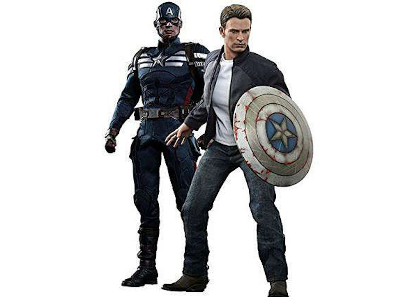 Hot Toys Marvel Movie Masterpiece Captain America & Steve Rogers Figure Set