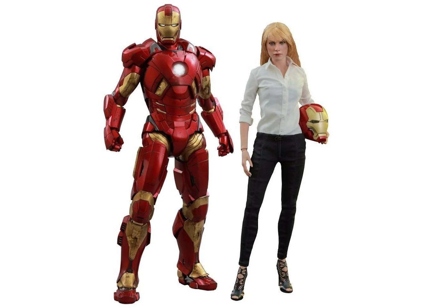 Hot Toys Marvel Movie Masterpiece Pepper Potts & Mark IX Armor Collectible Figure