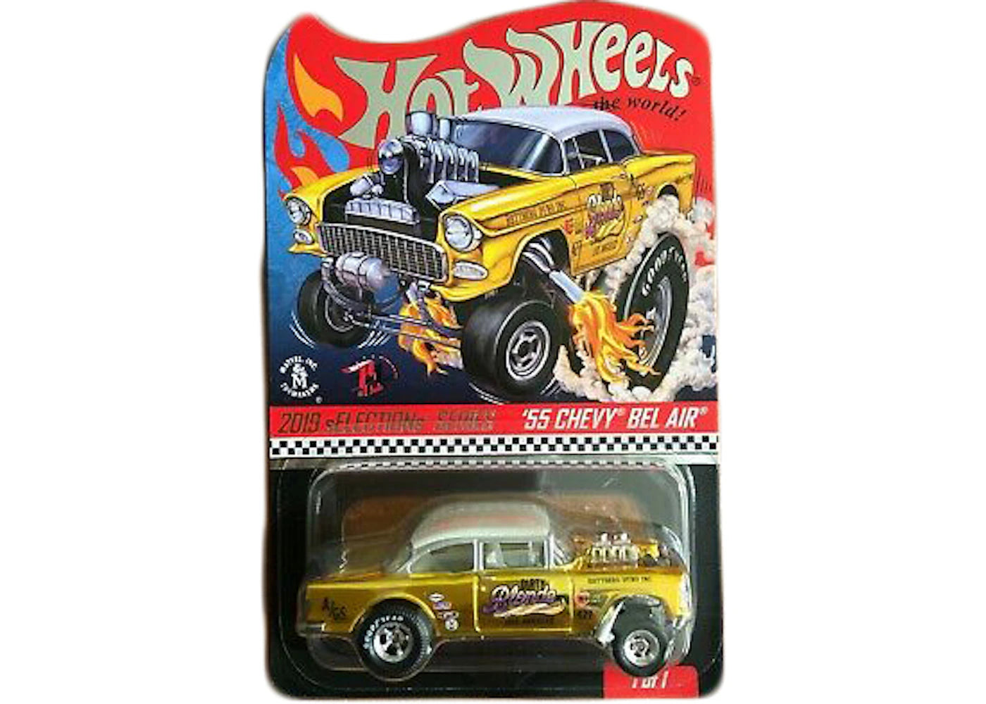 Hot Wheels RLC 55 Chevy Bel Air Gasser Spectraflame Yellow