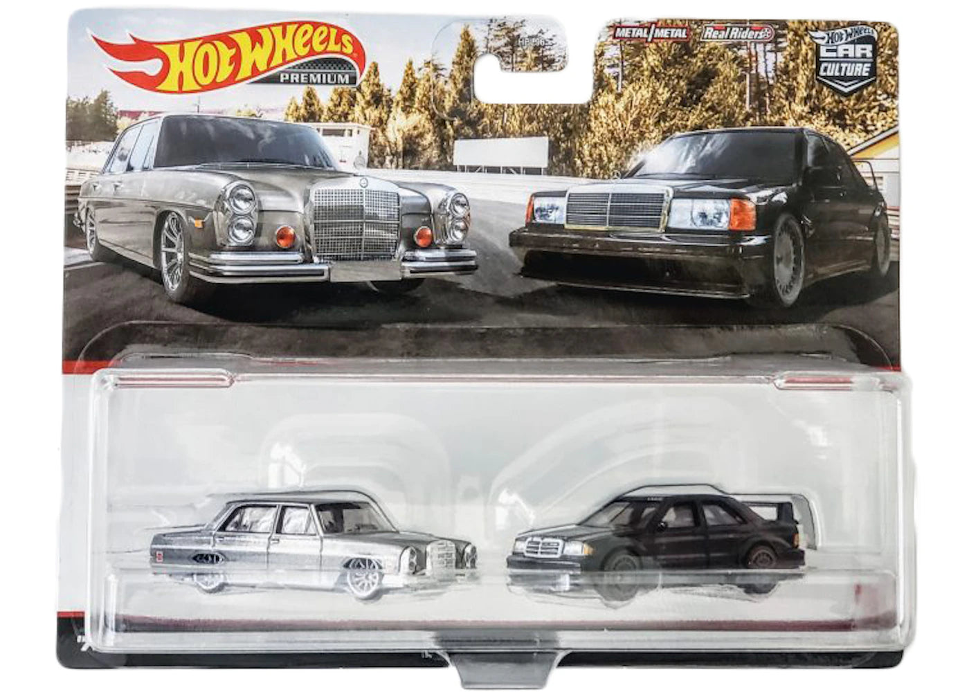 Hot Wheels Car Culture Premium Mercedes-Benz 280 SEL 4.5 & 190 E 2.5-16 2-Pack