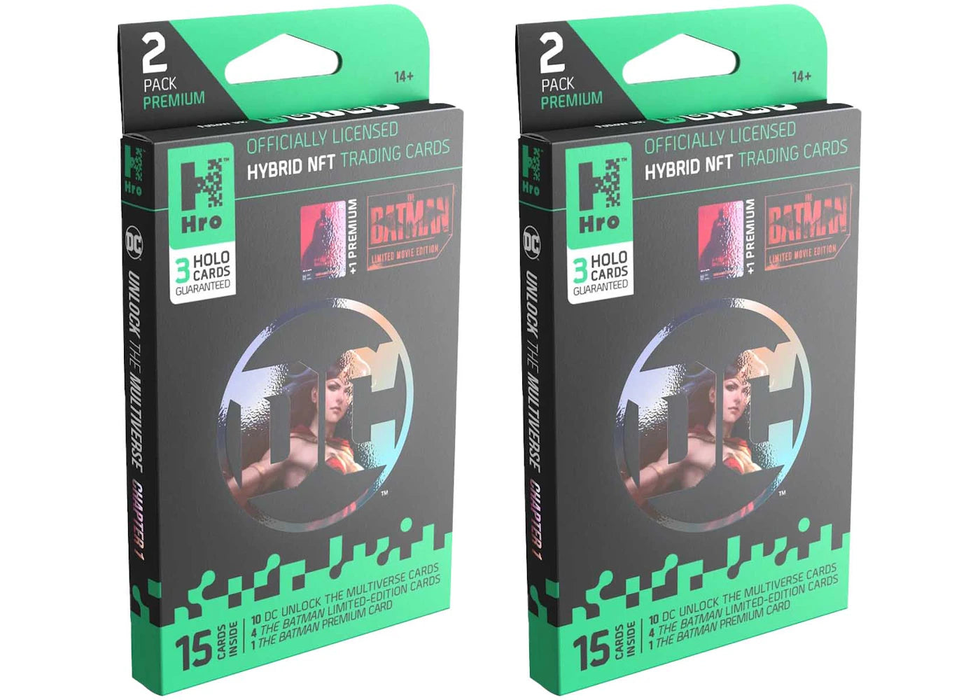 Hro Hybrid Trading Cards DC Unlock The Multiverse Chapter 1: The Batman 2-Pack Premium Booster Box (15 Cards) 2x Lot