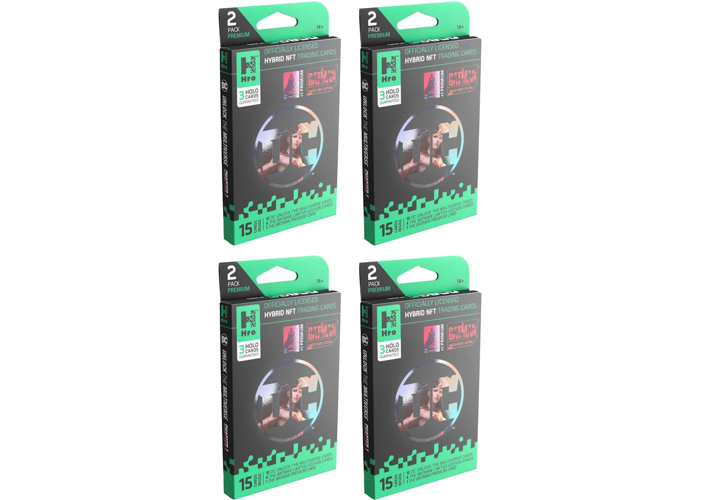 Hro Hybrid Trading Cards DC Unlock The Multiverse Chapter 1: The Batman 2-Pack Premium Booster Box (15 Cards) 4x Lot