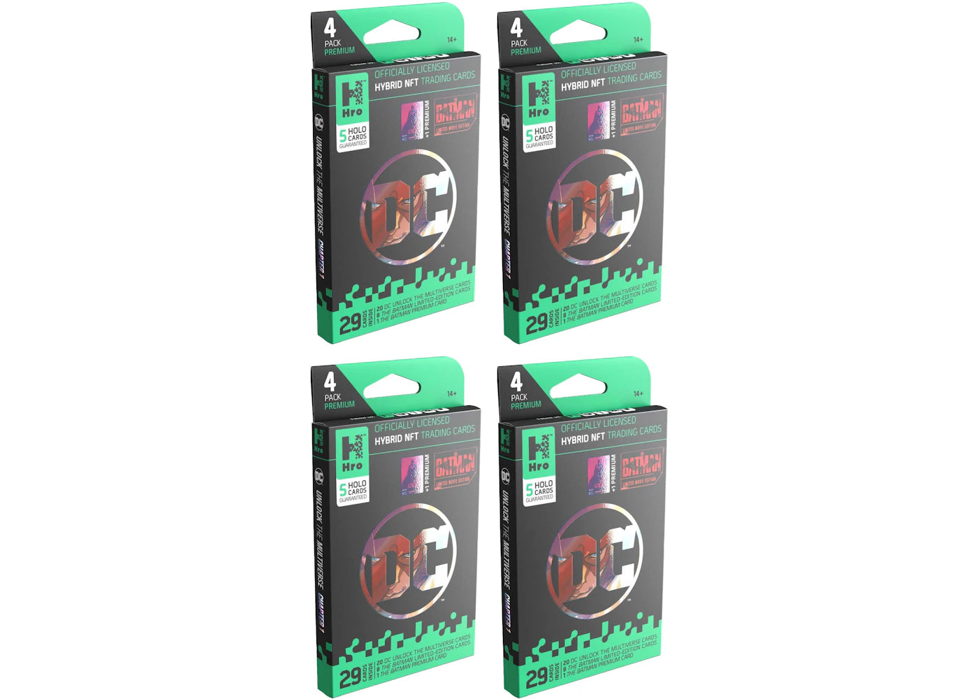 Hro Hybrid Trading Cards DC Unlock The Multiverse Chapter 1: The Batman 4-Pack Premium Booster Box 4x Lot