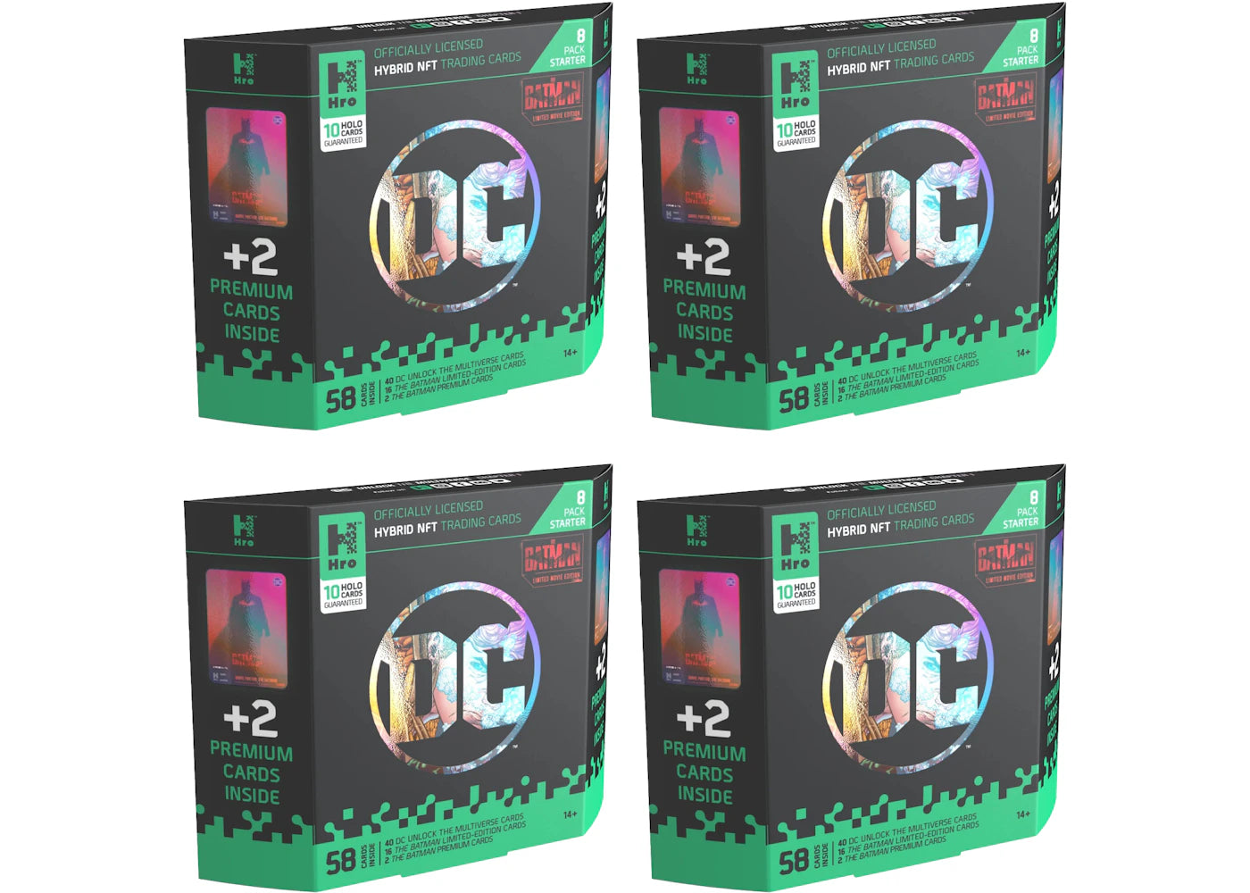Hro Hybrid Trading Cards DC Unlock The Multiverse Chapter 1: The Batman Premium Starter Pack 4x Lot