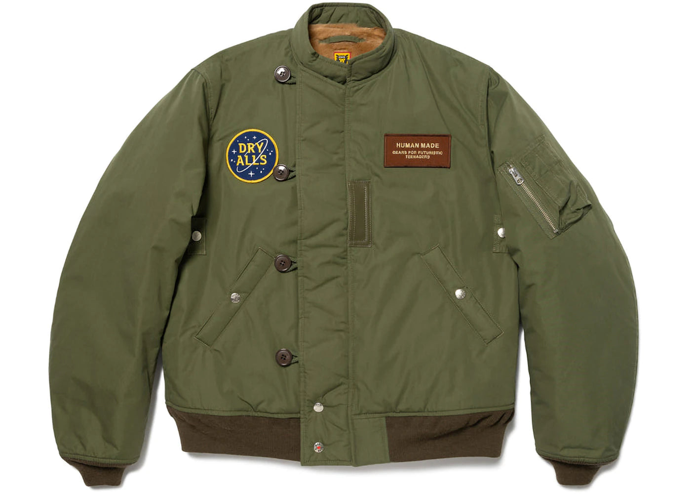 Human Made Bear Flight Jacket Olive Drab